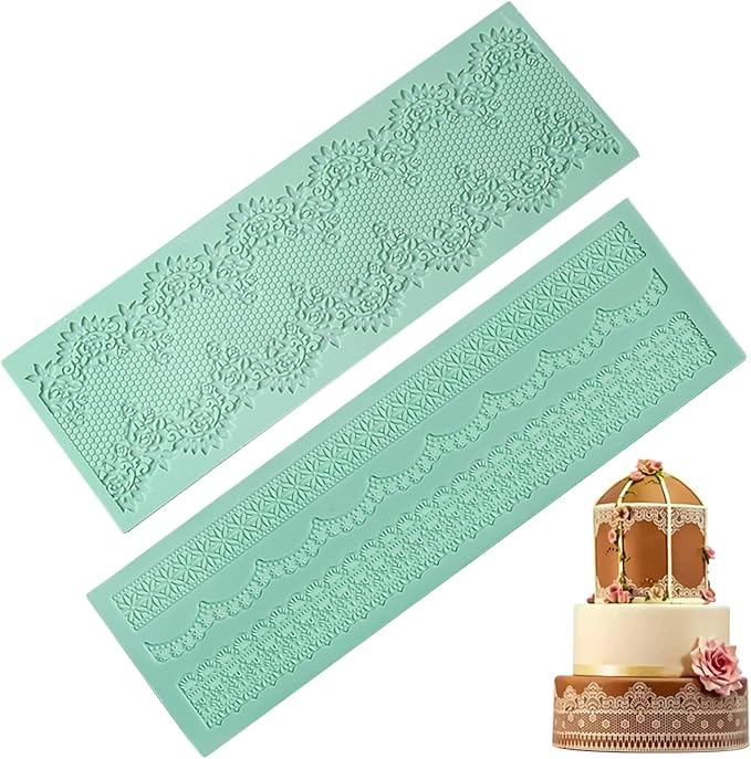 GROWTAIL Lace Molds Silicone,Cake Fondant Embossing Mat,Lace Molds for Cake Decorating Edible Lace