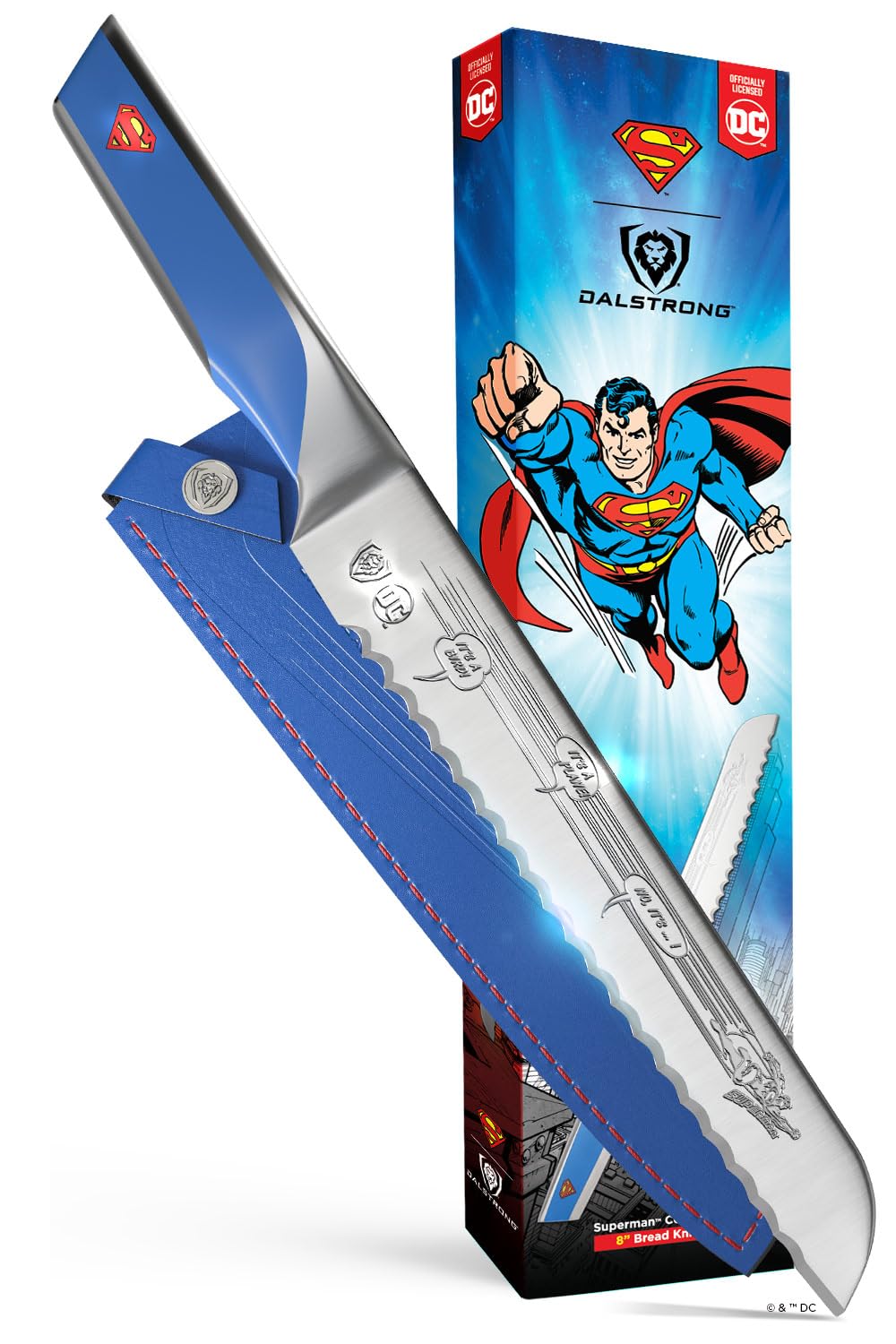 Dalstrong Chef Kitchen Apron - DC Superman™ Man of Steel Edition - Premium Cotton & Nylon Straps - 2 Pockets - Steel Hangloops-Unique Size Fit for All - Stain Resistant