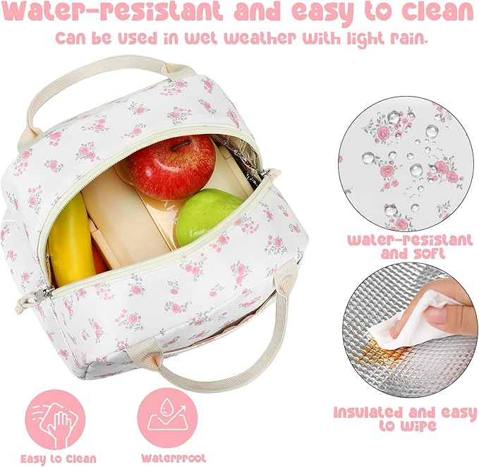 Bluboon Lunch Box for Women Cute Lunch Bag Reusable Insulated Lunch Bags Large Capacity Lunchbox Cooler for Work Picnic or Travel