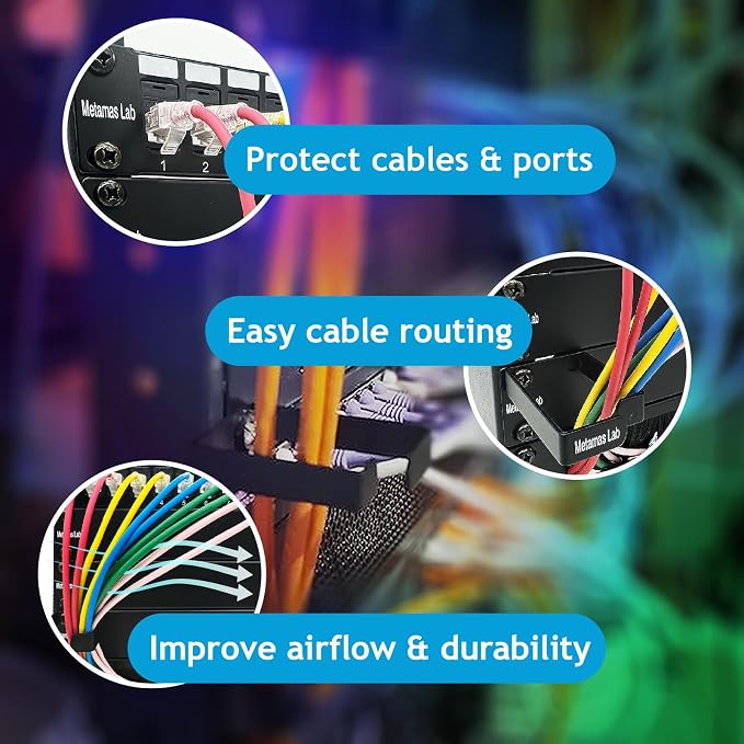 10 Pack Server Rack Cable Management D-Ring Hooks