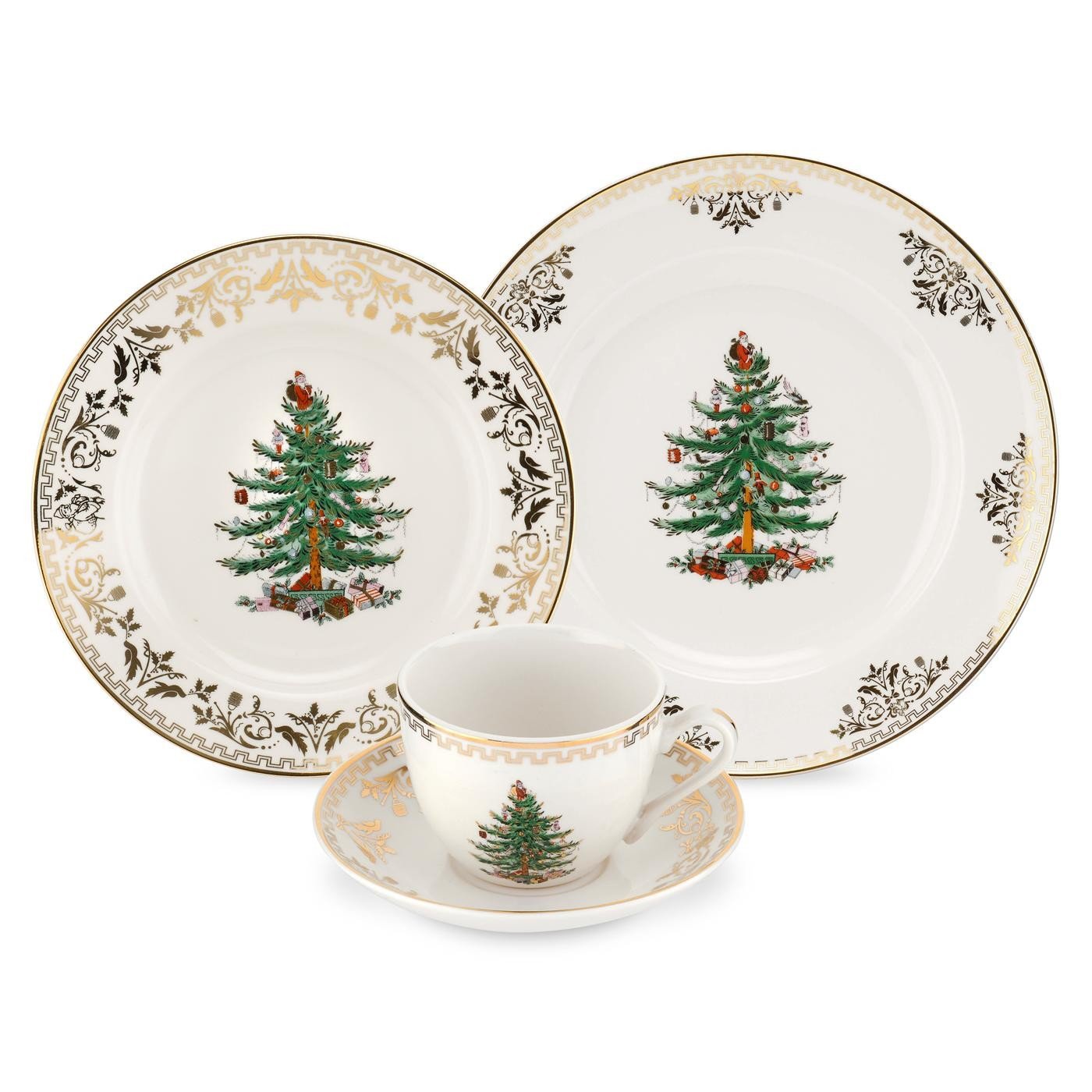 Spode – Christmas Tree Gold – Napkin Rings – Gold, Set of 4