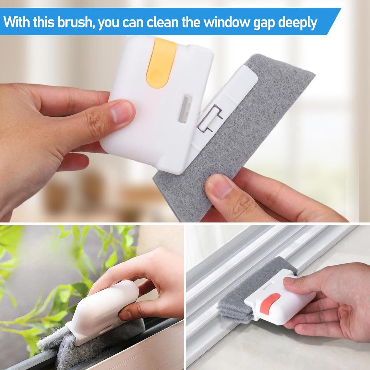 Palksky Window Track Cleaner Set, Window Groove Cleaning Brush Tools, 7 Pieces