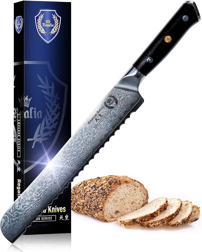 Steak Knife Set - 4 Piece - 5 Inch Damascus Steel AUS-10V High Carbon Steel Blade - G-10 Garolite Ergonomic Handle