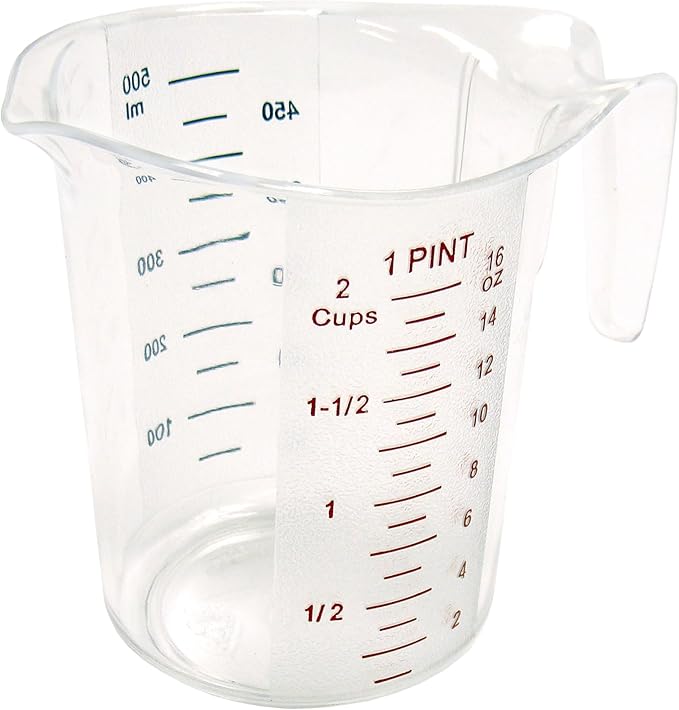 Winco 1 qt Clear 5 Piece Plastic Measuring Cup Set