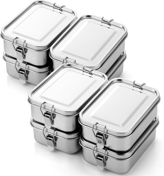 Umigy Stainless Steel Food Containers, 5 Sizes, Divided, 5 Pcs