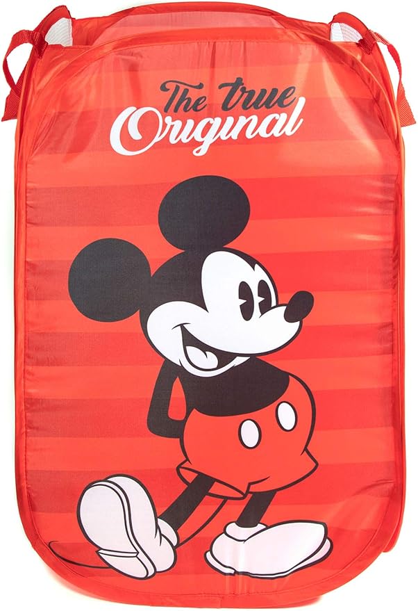Jay Franco Disney Mickey Mouse Pop Up Hamper - Mesh Laundry Basket/Bag with Durable Handles (Official Disney Product)