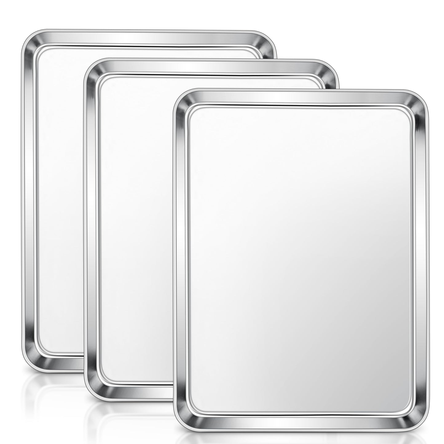 E-far Small Baking Sheet, 10.5”x8.3” Stainless Steel Toaster Oven Tray