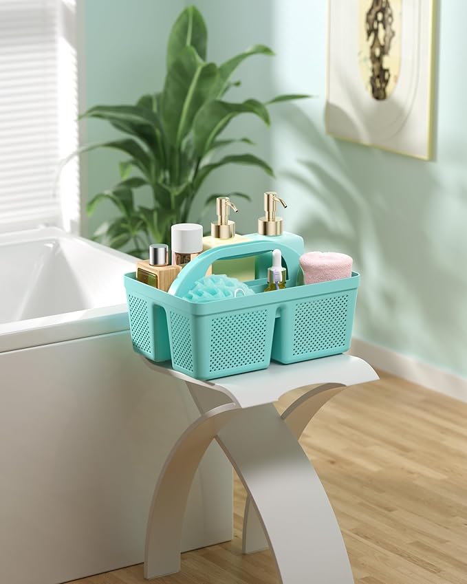 4 PCS Portable Shower Caddy, Integrated Handle, Reinforced Plastic, Organizer Storage Bathroom Supplies and Beauty Products, Cleaning Supplies, Shower Basket for Home, Dorm, Shelf and Cabinet