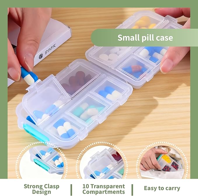 2 Pack Clear Medicine Organizer Storage Box with Tray, Portable Medicine Cabinet with Handle, Plastic First Aid box Empty with pill case for home and travel