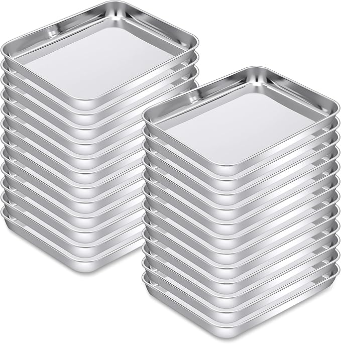 meekoo 24 Pcs Metal Baking Sheet Pans for Oven, 10 x 8 x 1 Inch