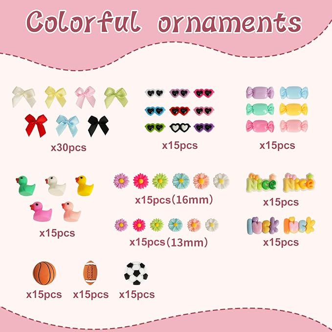 100 Cheer Pins Set - Wooden Colored Clothes Pins with Glue & Tools,Cheer Pin Kit 180 Mini Bows Ducks Daisy Balls 300 Letters 4 Stickers, DIY Custom Pins for Backpack Team Cheerleader Gifts