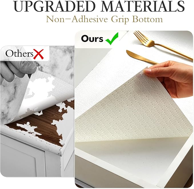 Beautysaid Shelf and Drawer Liner for Kitchen Cabinet, Non Adhesive Non Slip Shelf Paper Waterproof Washable Thickened for Dresser Pantry Shelve Bathroom Protector Liner(White,20 in x 20FT)