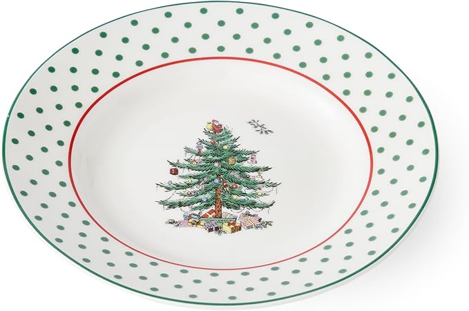 Spode – Christmas Tree – Christmas Tree Polka Dot Tidbit Plates - Set of 4