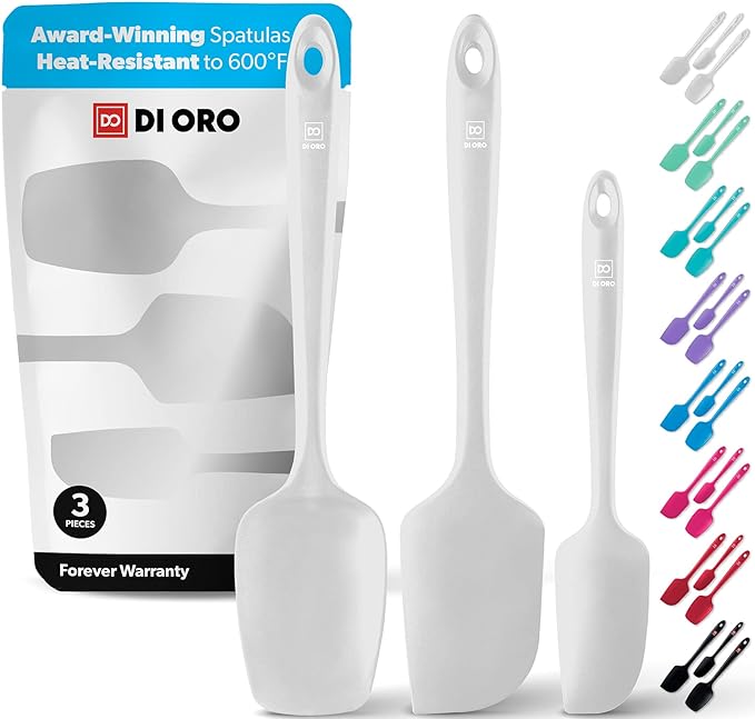 DI ORO Silicone Spatula Set - 600F Heat Resistant, 3-Pc Lavender