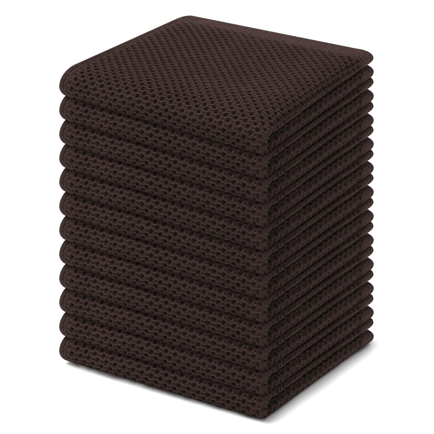 Homaxy 100% Cotton Waffle Weave Kitchen Dish Cloths, Ultra Soft Absorbent Quick Drying Dish Towels, 12 x 12 Inches — 13 x 28 - 12 Pack — 12 x 12 - 12 Pack