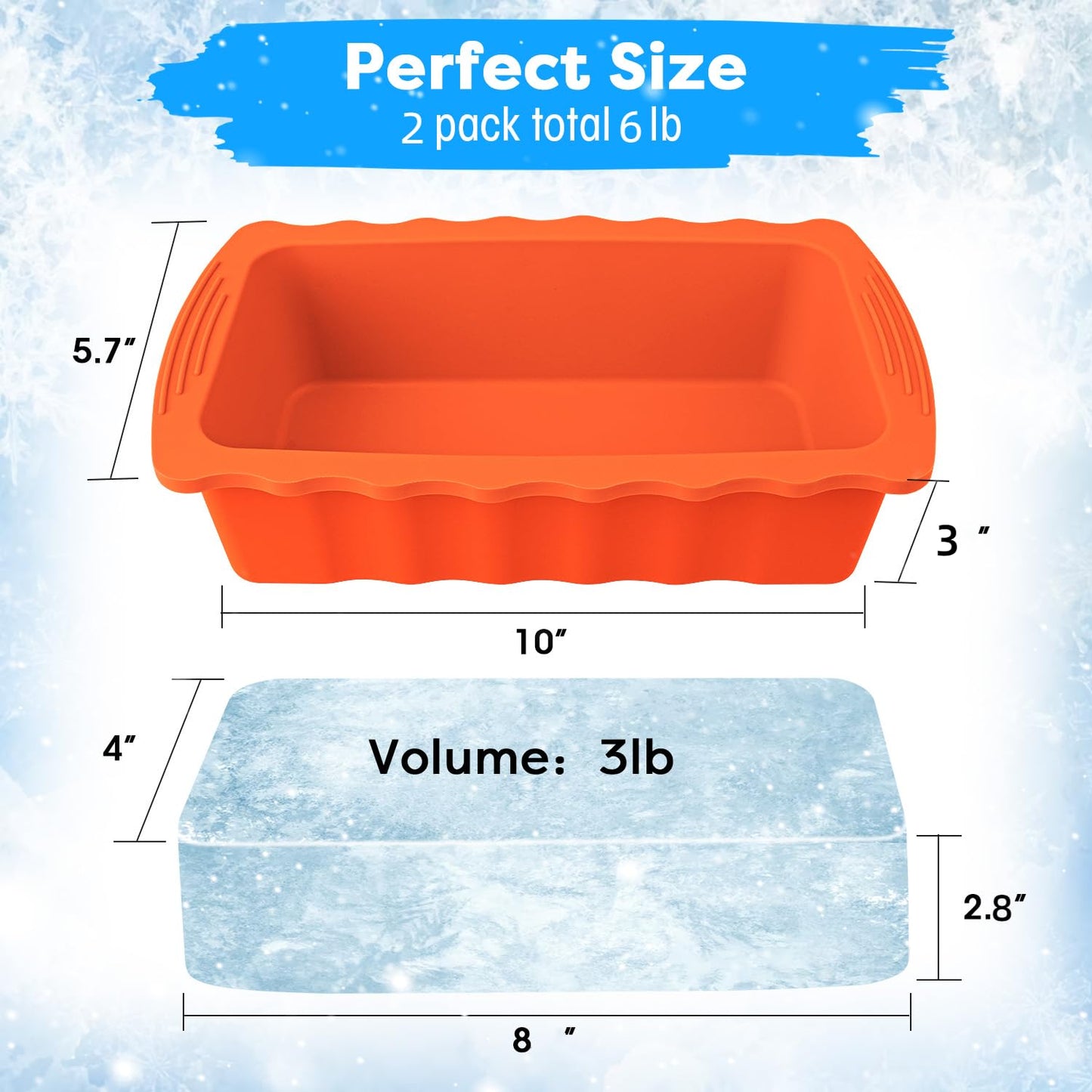 Haldane 2PC Extra Large Ice Block Molds, 6LB Giant Ice Cube Molds