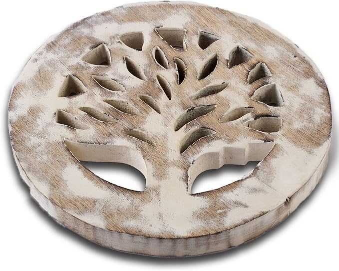 Handmade Wooden Trivet Hot Pad for Hot Dishes & Pots Heat Resistant 8 in