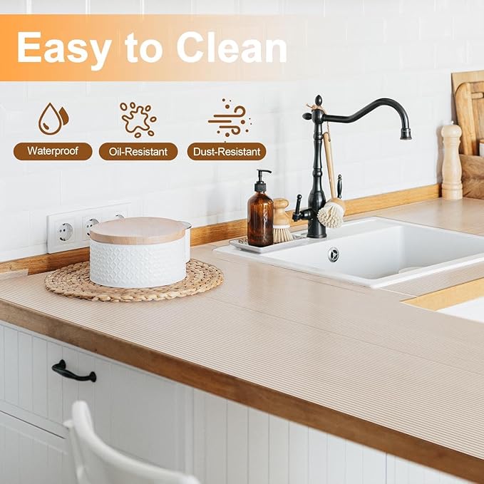 FEXIA 2 Rolls Shelf Liners for Kitchen Cabinets Non-Slip Drawer Liner 20 Inches x 20 FT Waterproof & Oil-Proof Non Adhesive Durable Material Fridge Liner for Shelves