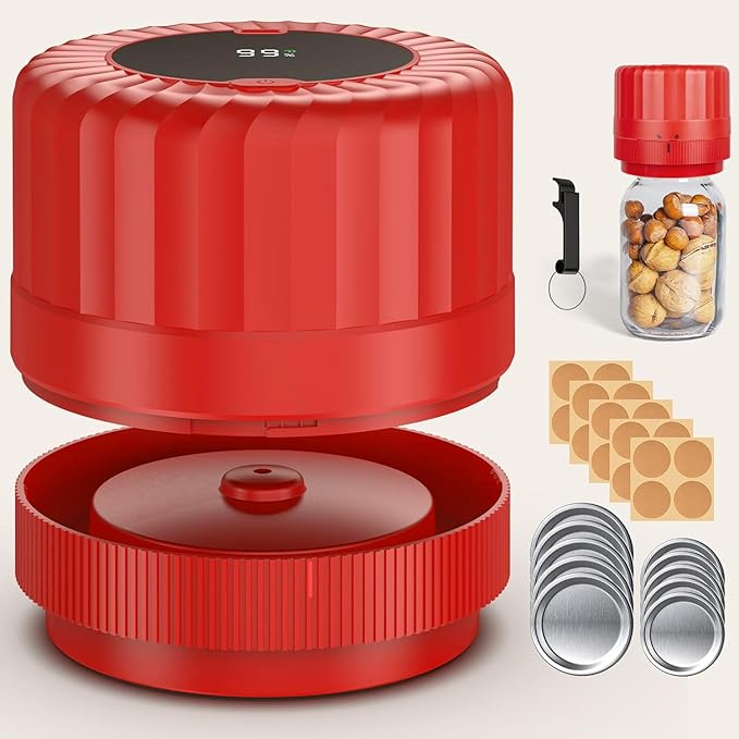 HTPOW Mason Jar Vacuum Sealer, Auto Sealing for Regular and Wide Mouth Jars