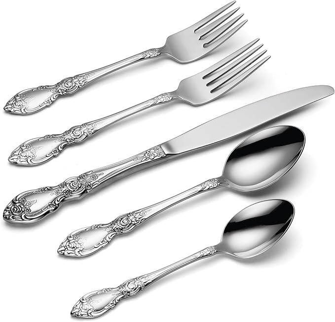 Oneida Wordsworth 45-Piece 18/0 Silverware Set for 8, Flatware