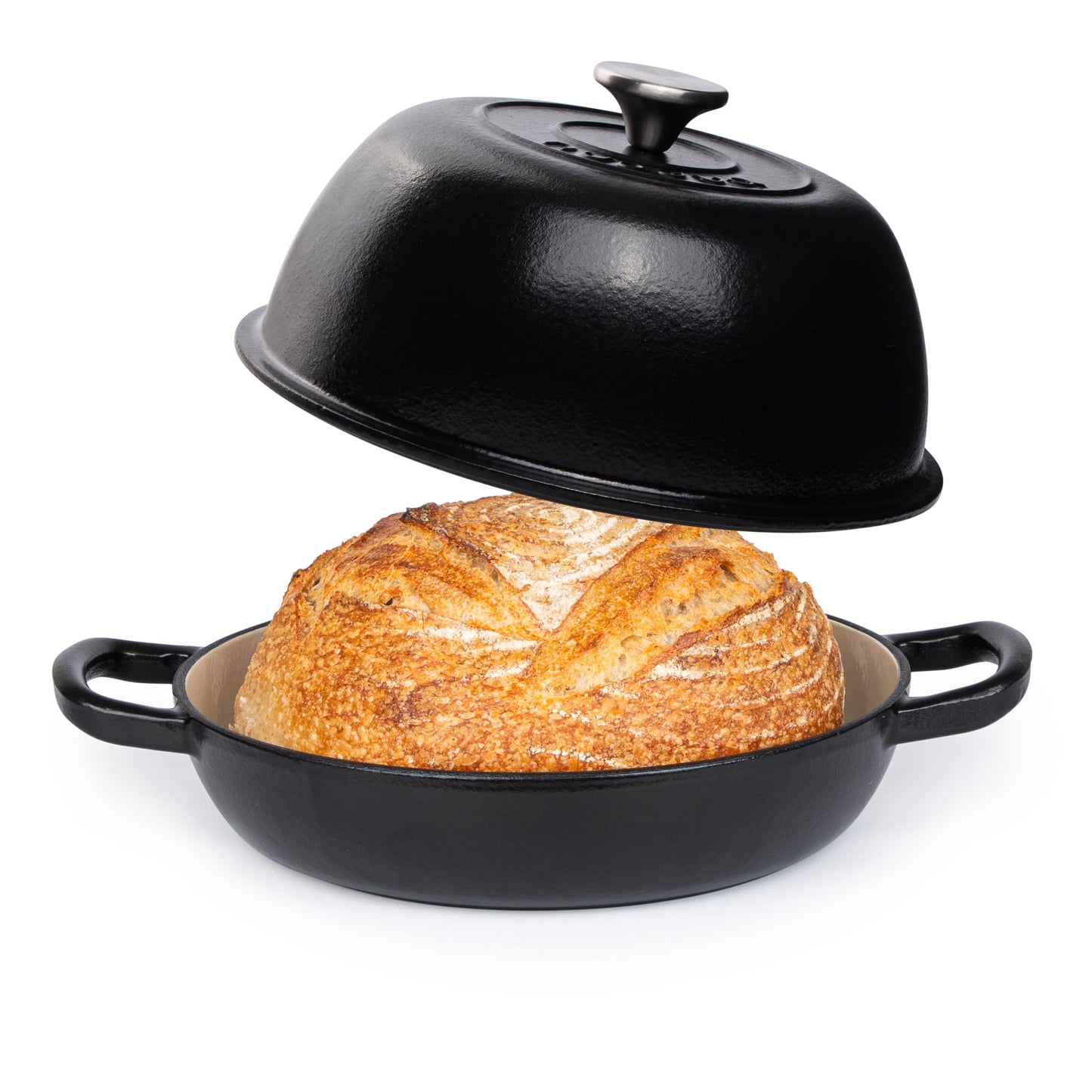Enamelled Cast Iron Dutch Oven For Bread Baking – Dutch Oven Pot For Sourdough Bread Baking – Cast Iron Bread Pot – Dark Blue, 6 Quarts, 26cm – by Nuovva