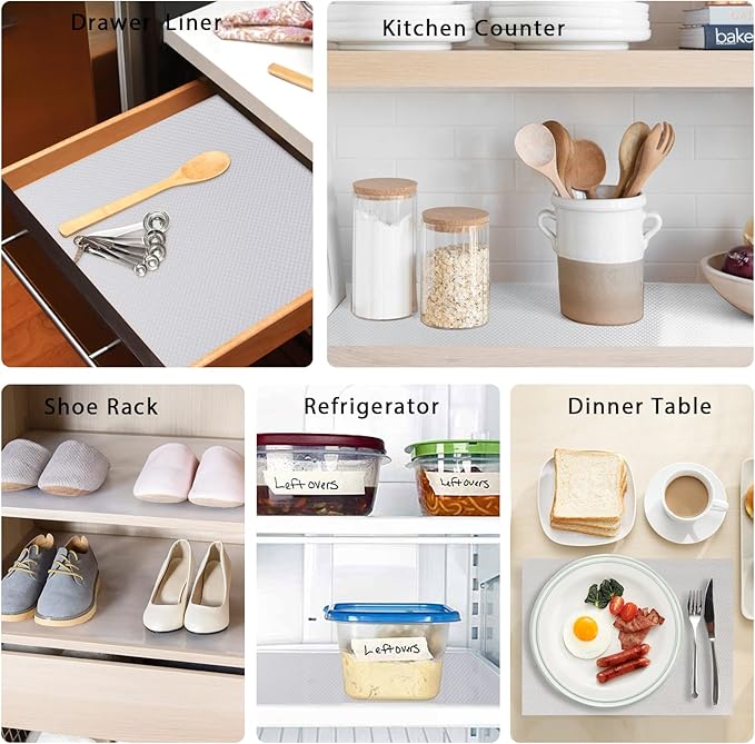 15PCS Shelf Mats Refrigerator Liners Washable Refrigerator Pads Fridge Mats Drawer Placemats Home Kitchen Gadgets Accessories Organization for Top Freezer(White)