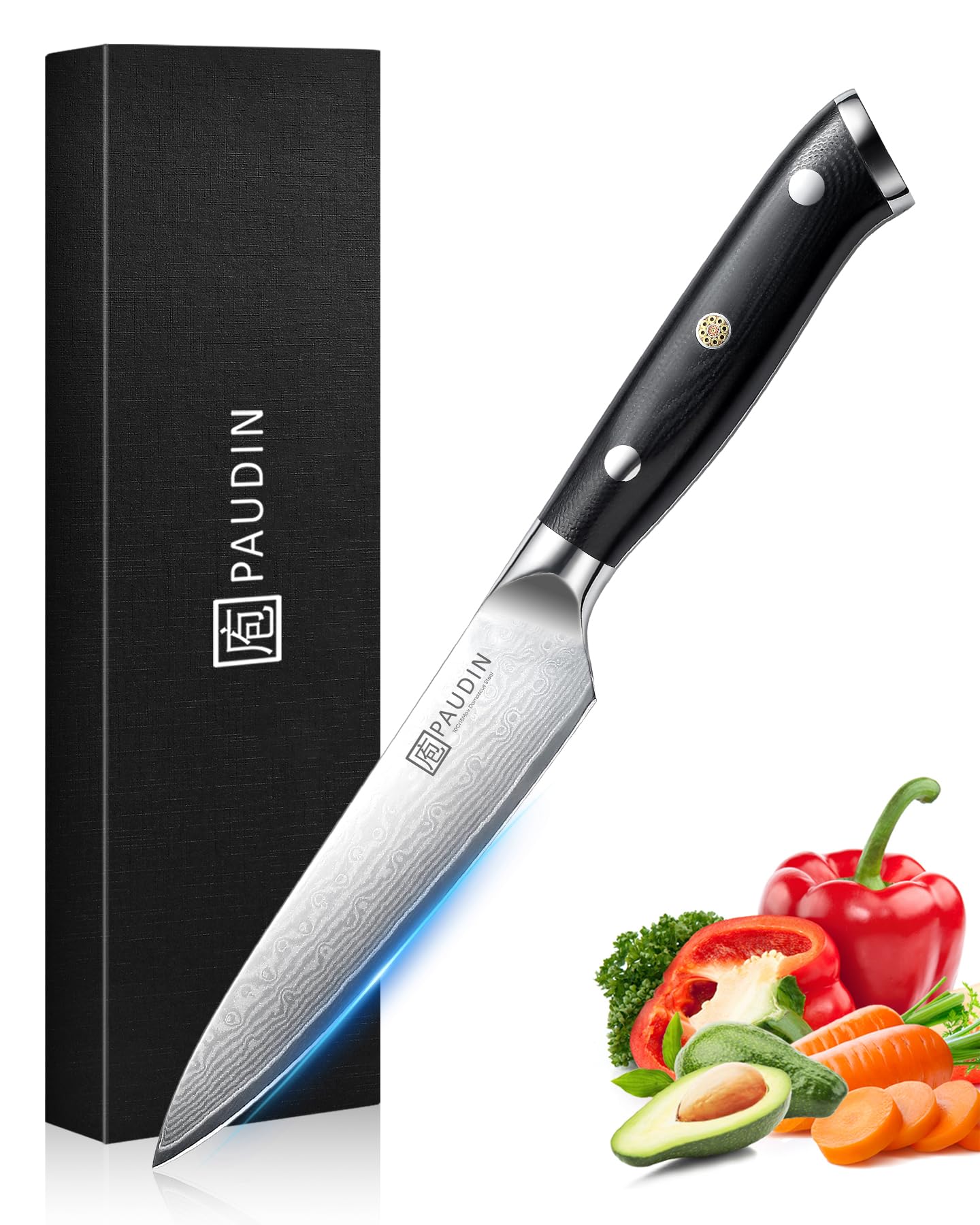 PAUDIN Utility Knife 5'', 67-Layer Forged Damascus Kitchen Knives
