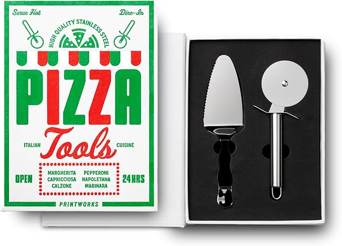 Printworks The Essentials Pizza Tools - Pizza Cutter & Server Spatula Set
