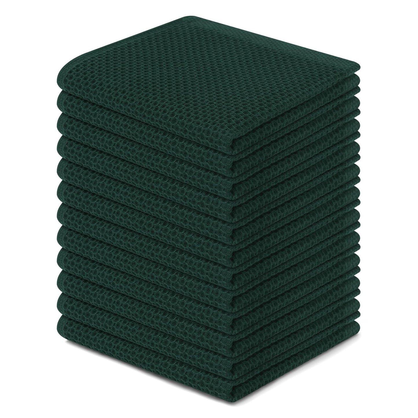 Homaxy 100% Cotton Waffle Weave Kitchen Dish Cloths, Ultra Soft Absorbent Quick Drying Dish Towels, 12 x 12 Inches — 13 x 28 - 12 Pack — 12 x 12 - 12 Pack