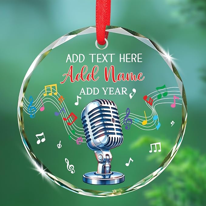 Clarinet Player Christmas Glass Ornament, Personalized Clarinet Xmas Ornament Gifts for Musical Instrument Player, Clarinettist Christmas Keepsake, Custom Text & Name Musician Glass Ornaments 2026
