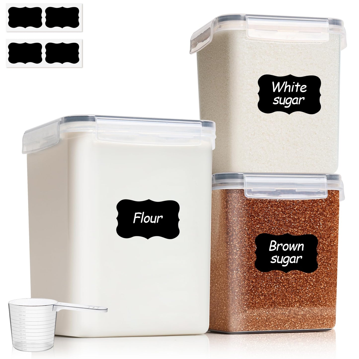 ComSaf Airtight Brown Sugar Containers with Terra Cotta Saver 2.6Qt 2Pack