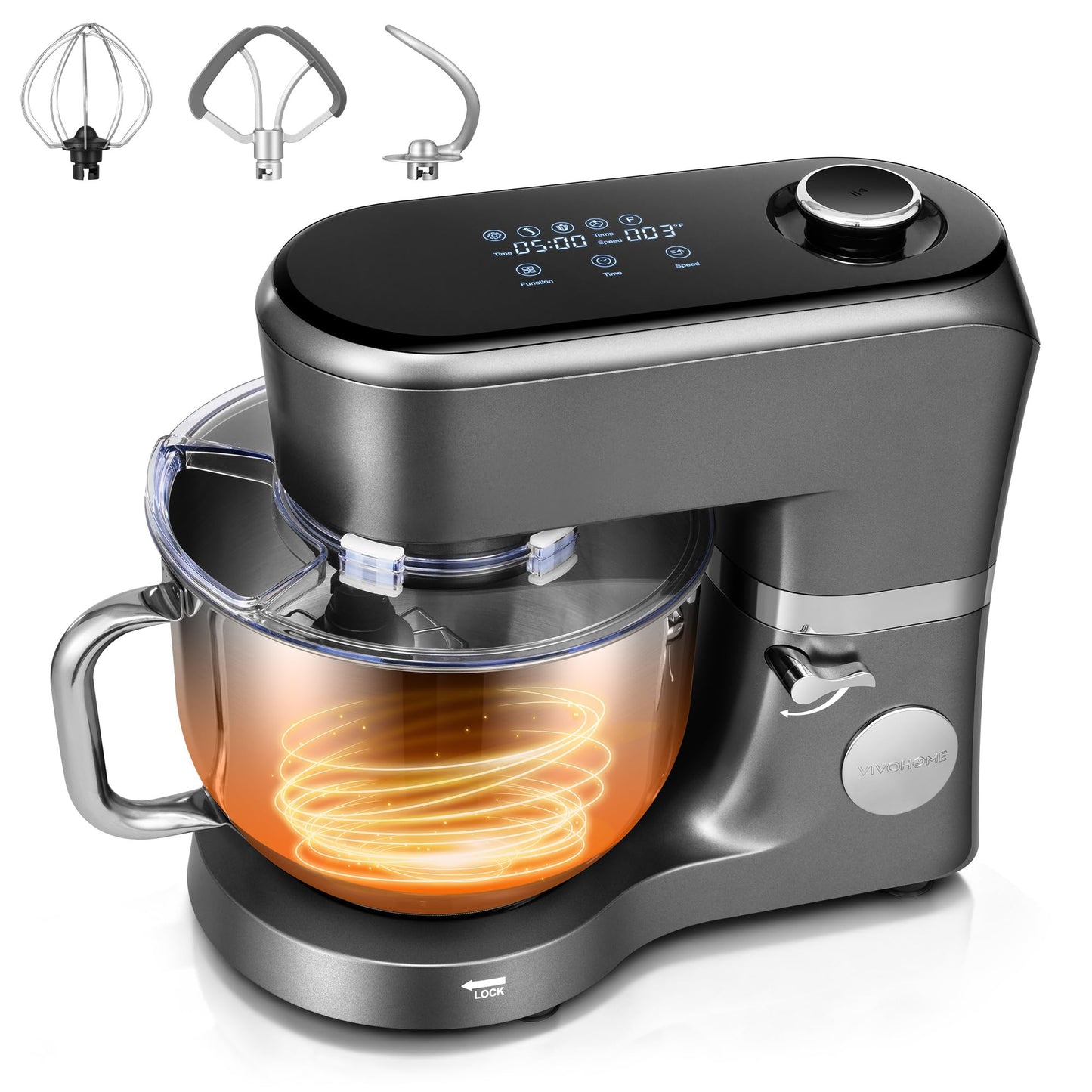 VIVOHOME Stand Mixer with Dough Proofing, 6-Quart Tilt-Head Mixer, Black