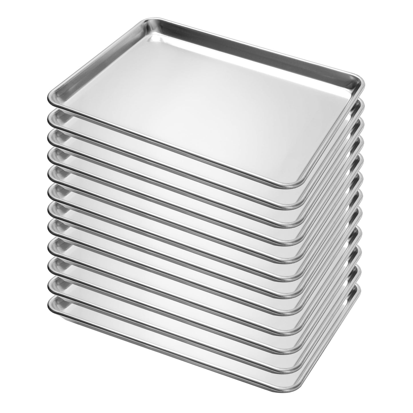 STEELUS 6 Pack Quarter Size Aluminum Baking Sheet Pans, 13"x10"