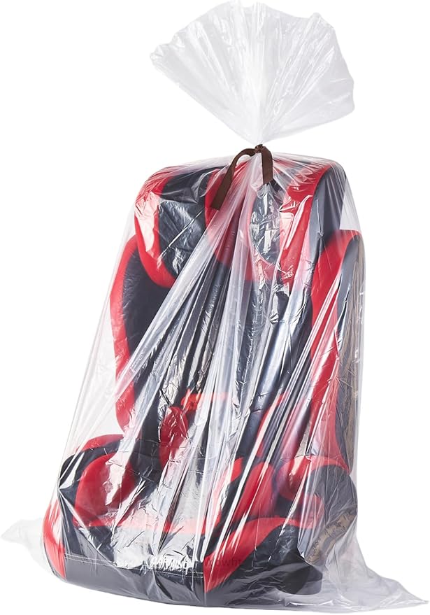 Wowfit 5 CT 36x50 inches Extra Large Clear Plastic Bags, Durable and Multipurpose, Transparent for Attic and Basement Storage (1.6 Mil Flat Bags, Includes 5 Ties)
