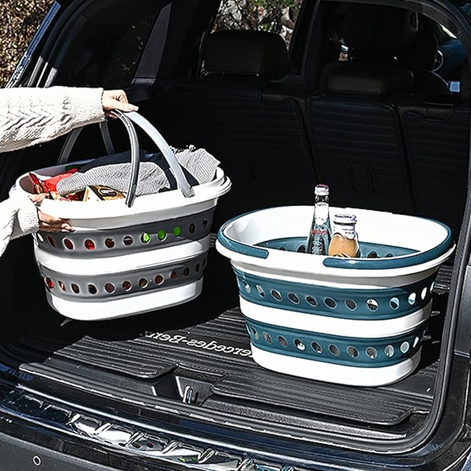 Compact Collapsible Laundry Basket, Small Size Pop-Up Hamper Perfect for Bedroom Side,Bathroom,Travel, Not for Large Families, Foldable with Handle, Measures 16 x 12.5 x 9.5 In, (Gray)