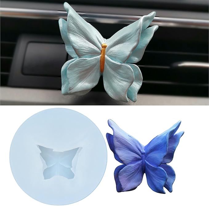 Flower Butterfly Candle Mold, Floral Silicone Mold, Animal Plant Resin Mold for Soap Soy Wax Epoxy DIY Handcraft Home Ornaments Wedding Party Home Decoration (Flower Butterfly)