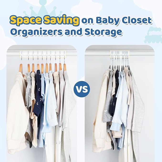 Smartor Premium 11 Inch Baby Hangers 50 Pack, Grey Kids Velvet Hanger, Non Slip, Space Saving Felt Hangers Clothes Organizers for Closet with 360° Swivel Hook for Children, Infant & Toddler
