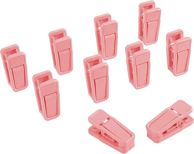 Finnhomy Non-Slip Clothes Hangers for Baby and Kids 30-Pack Velvet Hangers with 10 Finger Clips, Light Pink