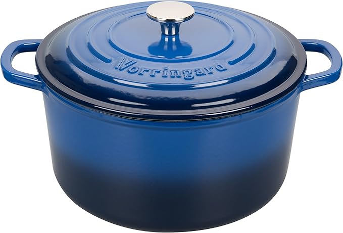 VORRINGARD Enameled Cast Iron Dutch Oven Pot with Lid, for Sourdough Bread Baking, Round Dutch Ovens, 4.5 Quart, Latte