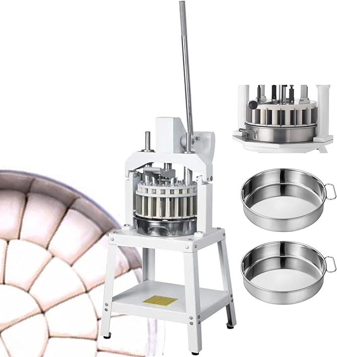 INTSUPERMAI Manual Dough Divider Rounder 36pcs Commercial Dough Cutter DIvider Cutting Machine Hydraulic Hand Press Dough Equal Divider Maker Lump Spacer Bakery for Bread