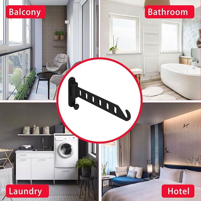 JOOM Laundry Drying Rack Wall Mounted Clothes Drying Rack Clothes Hanger Grey 2 Pack