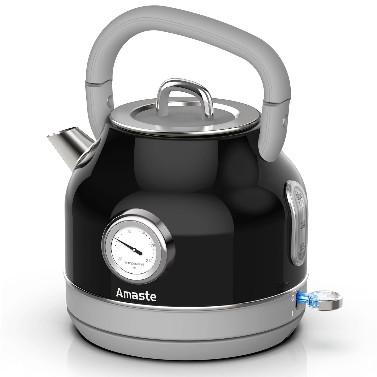 Amaste Retro Electric Kettle with Thermometer, 57 Oz Capacity, Matcha Green