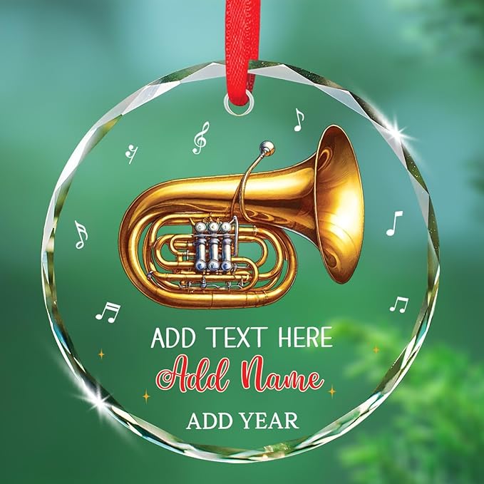 Clarinet Player Christmas Glass Ornament, Personalized Clarinet Xmas Ornament Gifts for Musical Instrument Player, Clarinettist Christmas Keepsake, Custom Text & Name Musician Glass Ornaments 2026