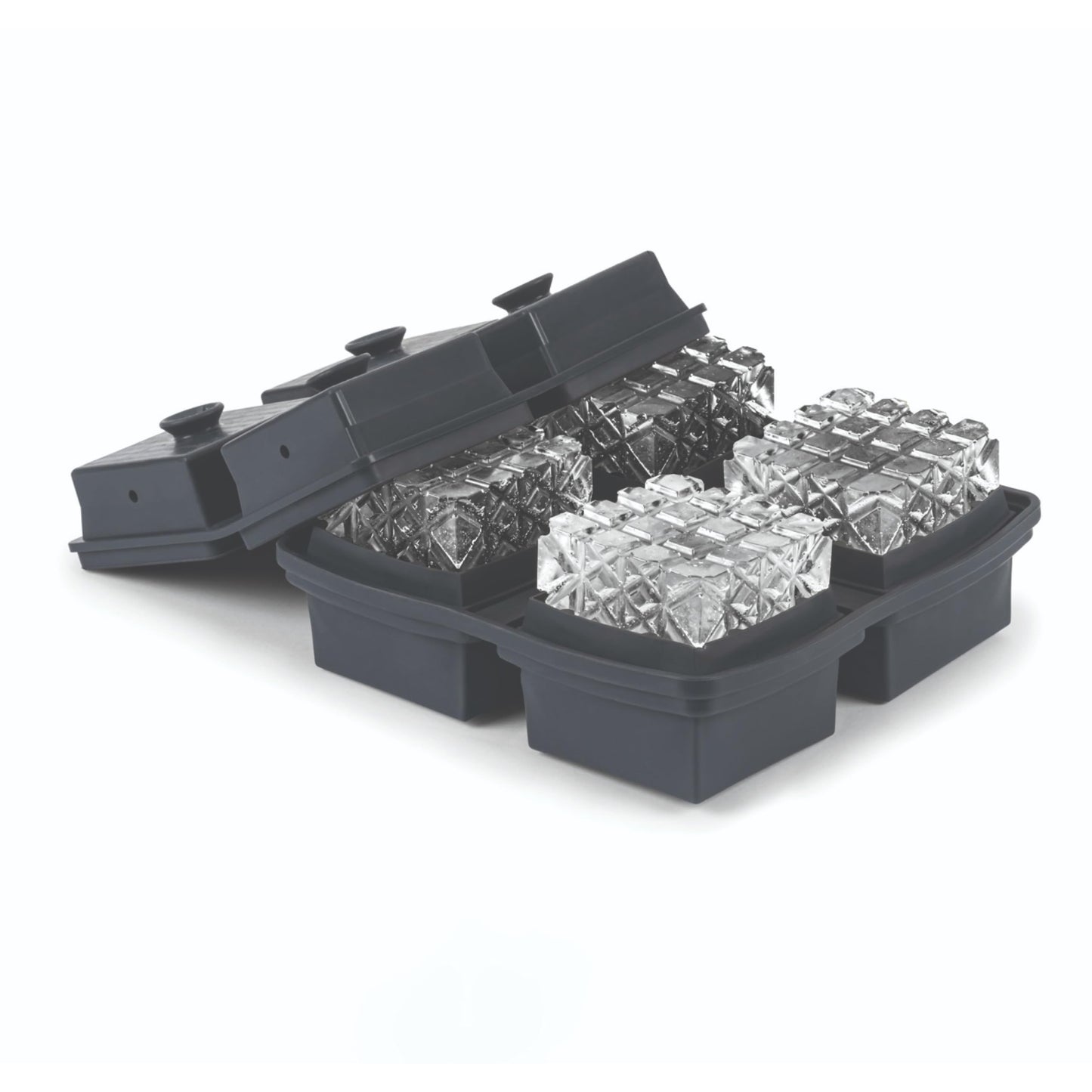 W&P Large Clear Cocktail Ice Mold - Craft Large, Flawless Ice Cubes for Cocktails, Drinks & Whiskey Premium Silicone Ice Mold BPA-Free, Easy-Release Square Ice Tray