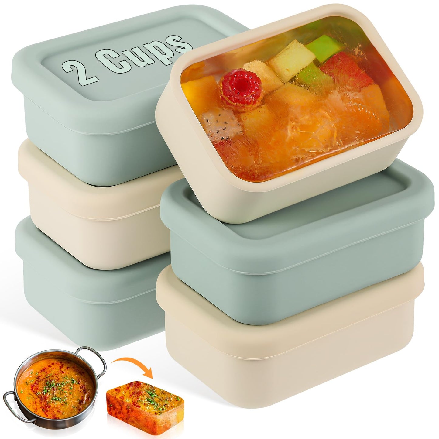 Teenyyou 6 Pcs 1 Cup Silicone Freezer Molds, Dark Blue, Gray