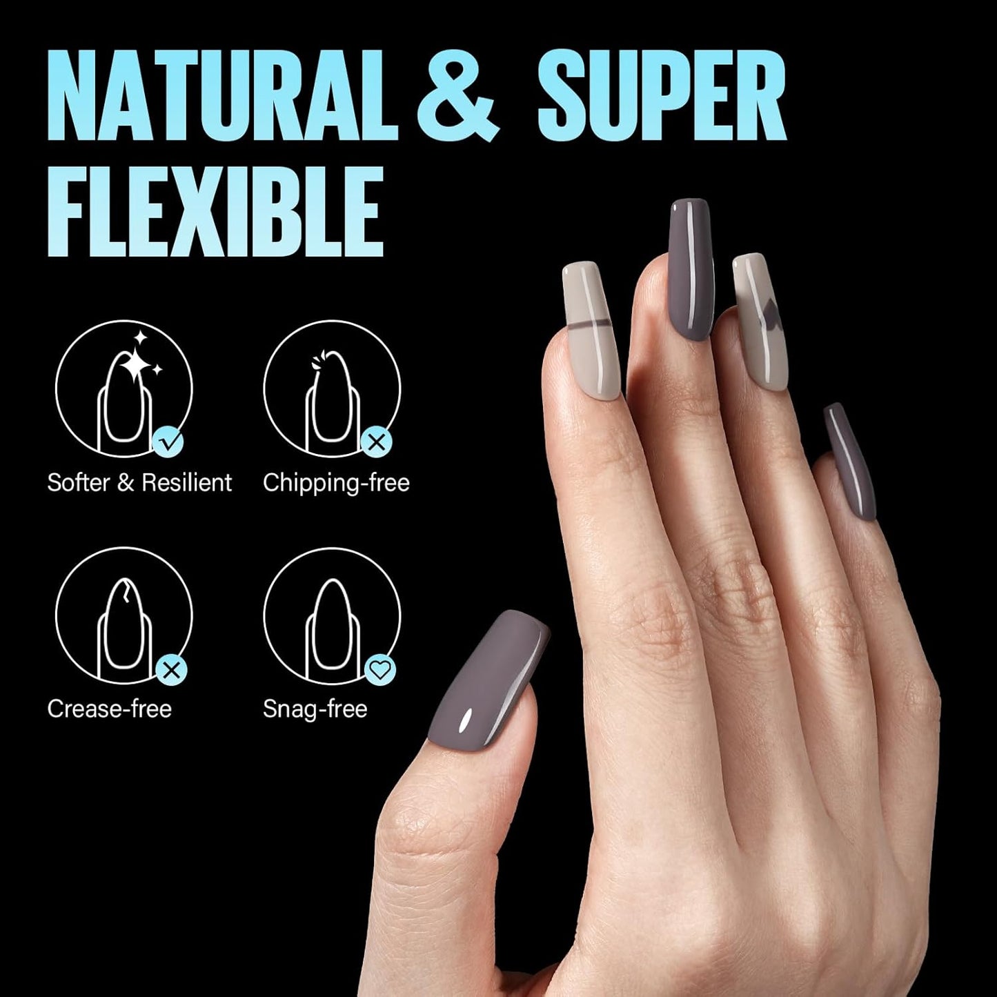 TOMICCA Medium Square Nail Tips, 240Pcs Soft Acrylic Nail Tips Pre-Shaped Half Matte Fake Clear Gelly Tips, Press on Acrylic Nails for Nail Extension DIY Nail Salon 12 Sizes