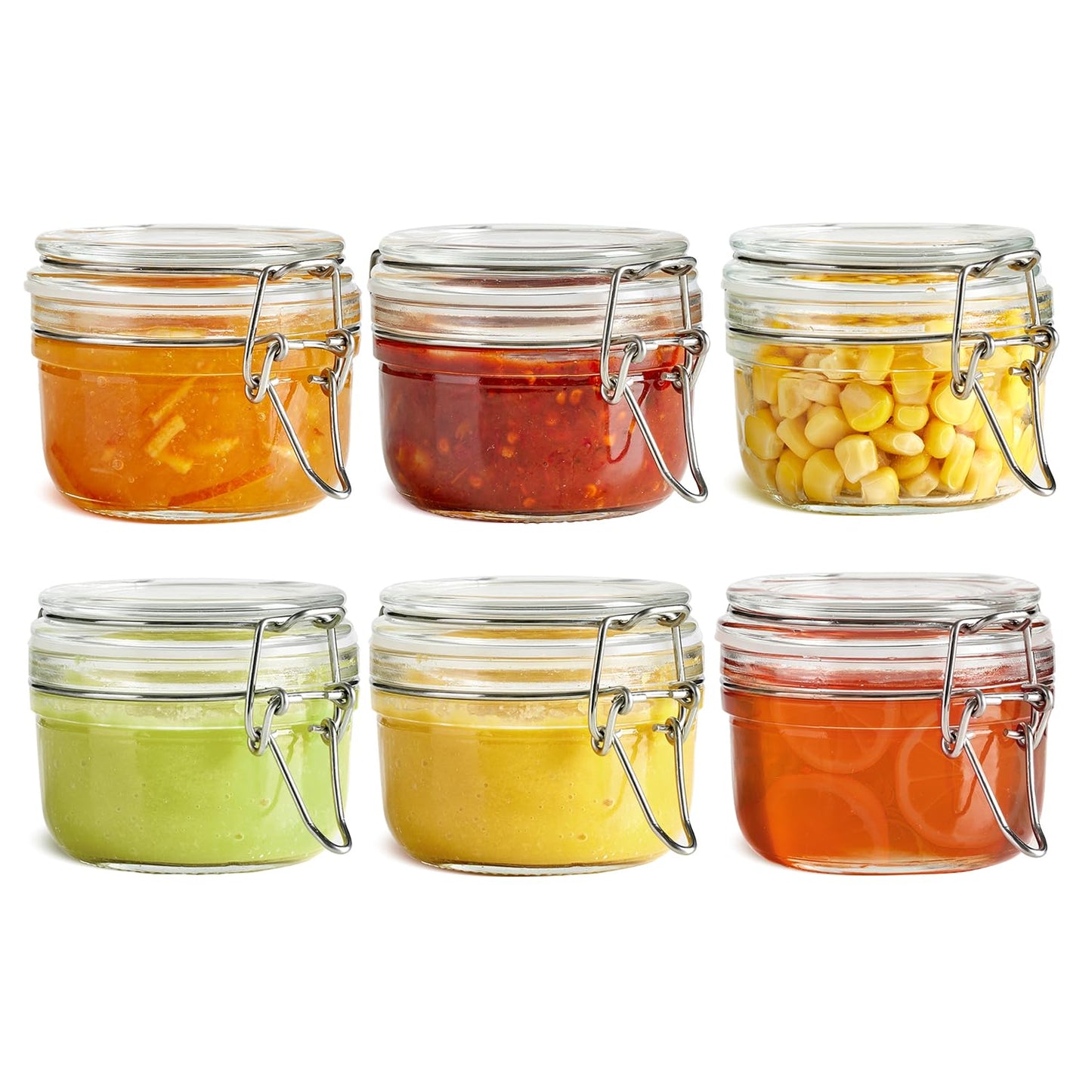 ComSaf Small Glass Spice Jars with Airtight Lids 4 oz 12 Pack Mason Pantry