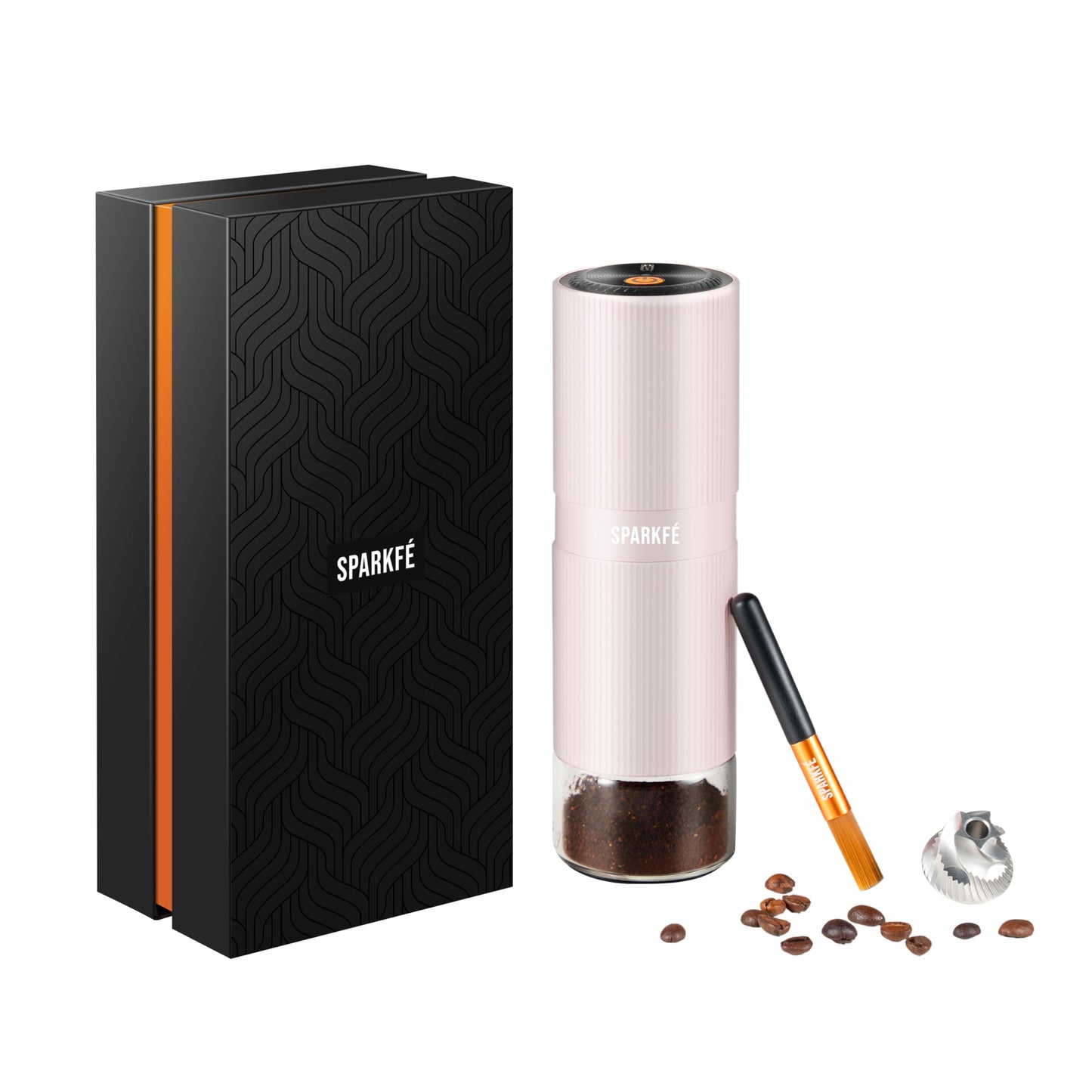 Portable Electric Coffee Grinder, Rechargeable Handheld Grinder with Stainless Steel Conical Burr, Adjustable Grind Settings, for Espresso, Moka, Pour Over, French Press, Cold Brew, Marshmallow