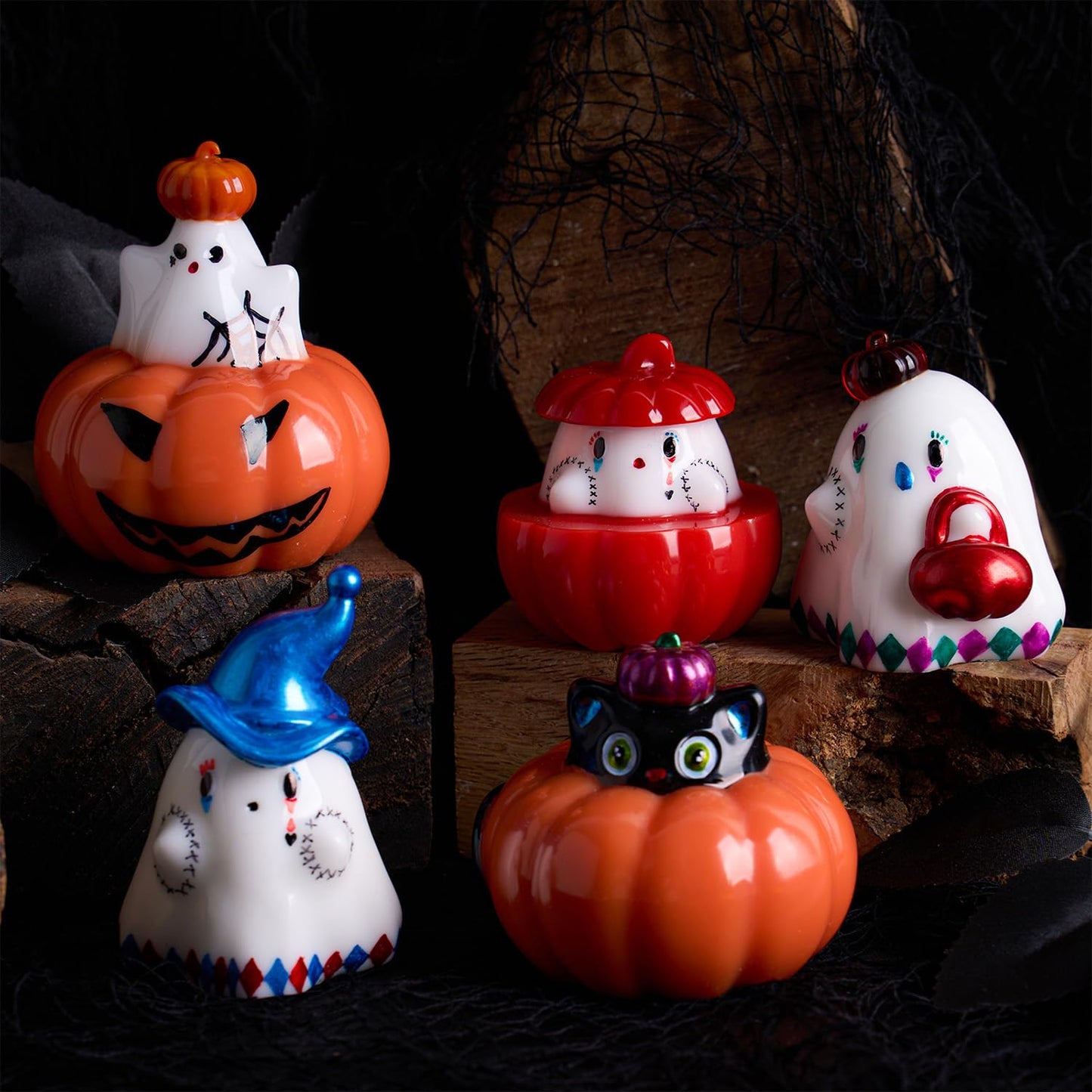 2Pcs Halloween Resin Silicone Mold, Ghost Pumpkin Candle Molds