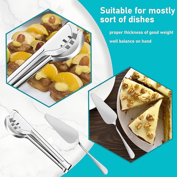 Serving Utensils, 15 Pcs Stainless Steel Large Flatware Serving Tools Kit